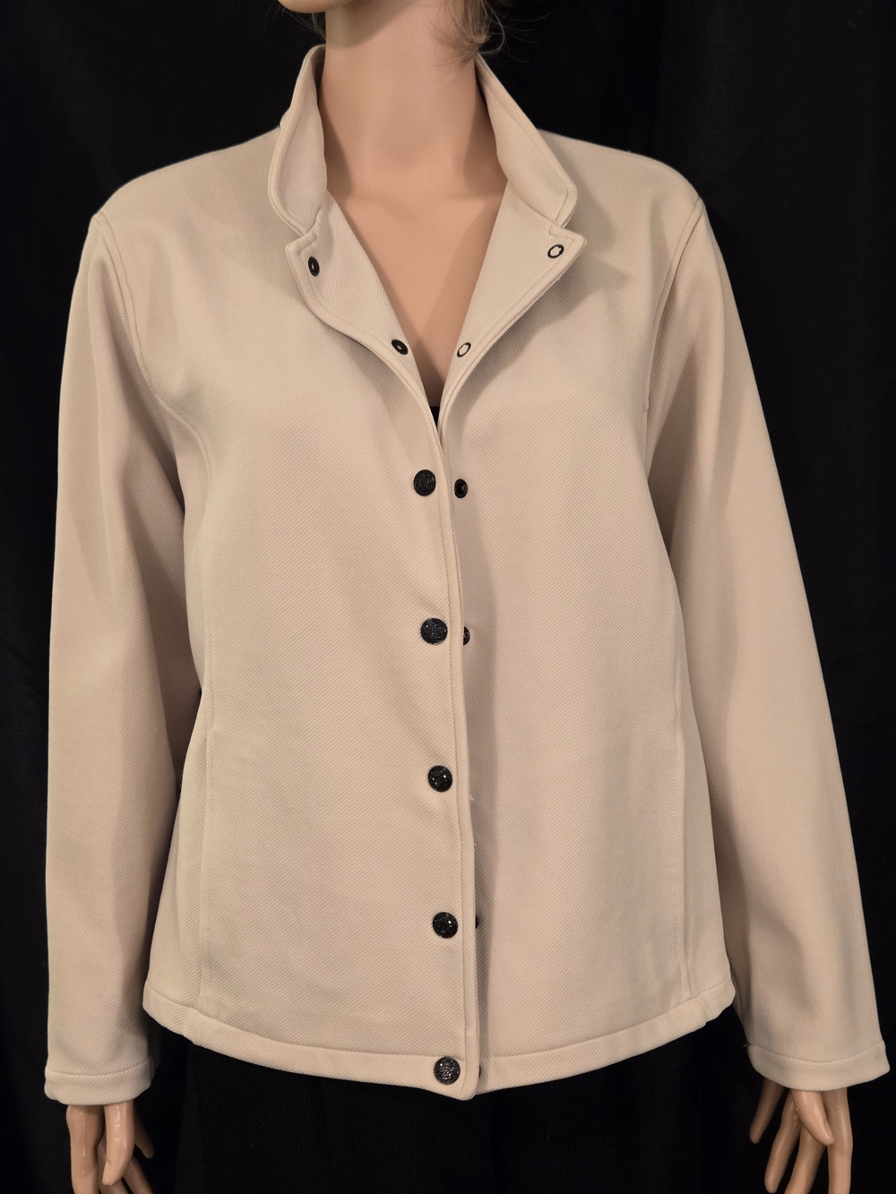 St John Sport Women's Light Beige Snap-Front Blazer Jacket